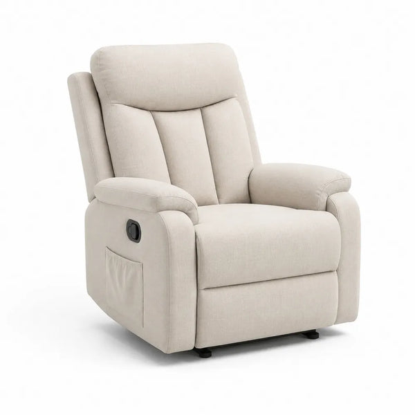 Relaxsessel Fernsehsessel mit Liegefunktion 90x90x105 cm Polyesterbezug Rechteckig Beige
