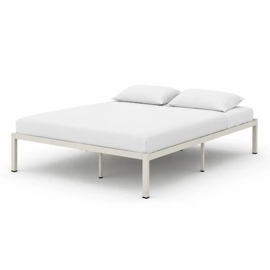 Doppelbett Bettgestell Stahl Metall Rechteckig Weiß 180 x 200 cm